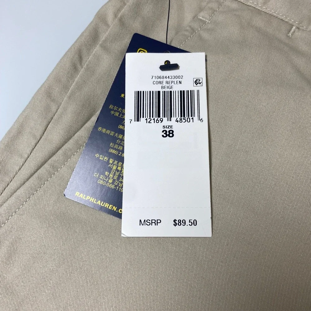 Polo Ralph Lauren Mens 38 Beige Chino Shorts NEW Stretch Classic Fit 9